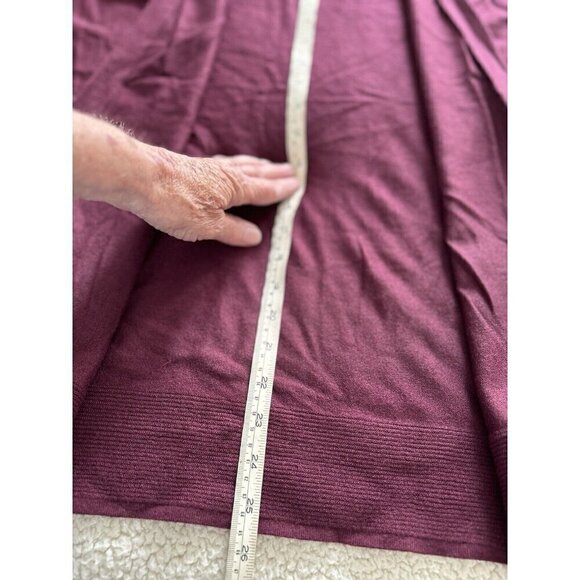 Evolution By Cyrus Womens Open Front Cardigan Sweater Burgundy 3/4 Sleeve Size S - Picture 7 of 9